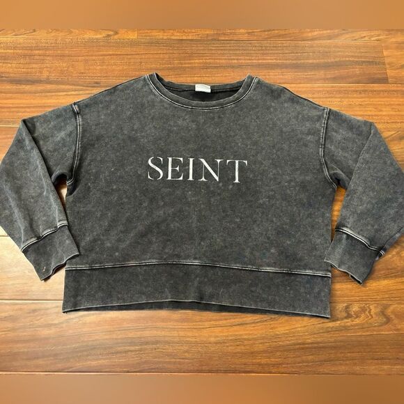 Seint Beauty Grey Crewneck Sweatshirt - Picture 1 of 5